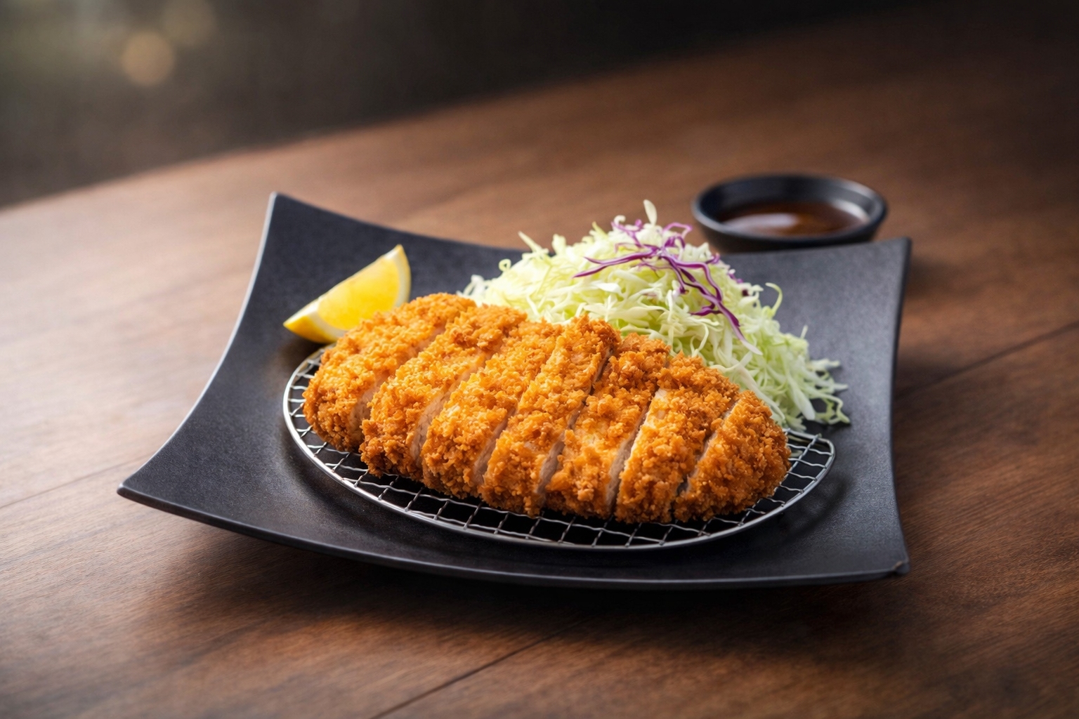 揚げたてのとんかつ